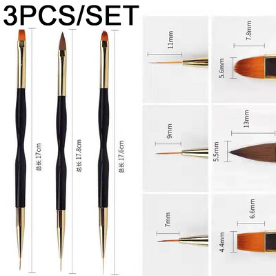 5kom svjetlucave ručke Nail Art Kist 10/13/15/17/19mm Vještina pisanja za akrilne kistove u prahu DIY kist za izradu alata za manikuru*TB