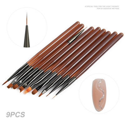 5kom svjetlucave ručke Nail Art Kist 10/13/15/17/19mm Vještina pisanja za akrilne kistove u prahu DIY kist za izradu alata za manikuru*TB