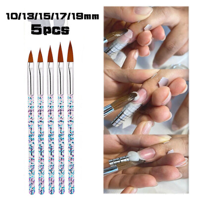 5kom svjetlucave ručke Nail Art Kist 10/13/15/17/19mm Vještina pisanja za akrilne kistove u prahu DIY kist za izradu alata za manikuru*TB