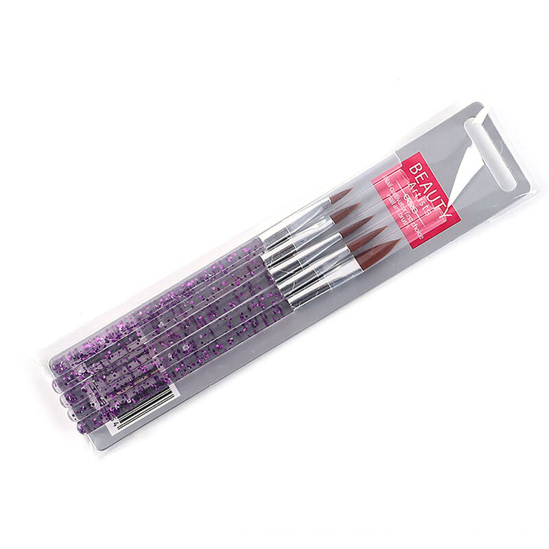 5kom svjetlucave ručke Nail Art Kist 10/13/15/17/19mm Vještina pisanja za akrilne kistove u prahu DIY kist za izradu alata za manikuru*TB