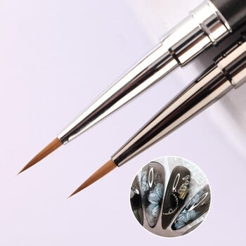 1 бр. Дръжка от сандалово дърво Kolinsky Nail Liner Brush Писалка за рисуване на нокти Акрилни четки за UV гел Инструмент за кристален маникюр Четка за нокти