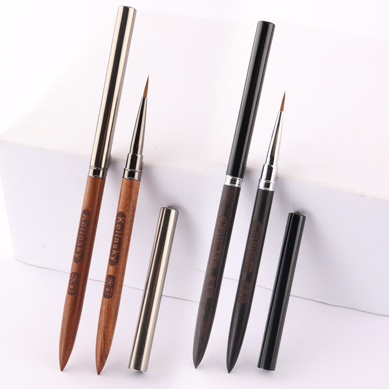1 kom sandalovine Drška Kolinsky Nail Liner Kist Olovka za slikanje noktiju Kistovi za akrilne UV gelove Crystal Alat za manikuru Četkica za nokte