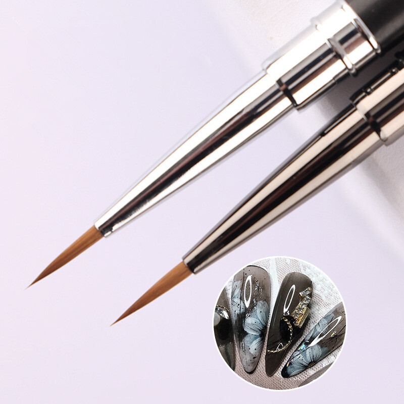 1 kom sandalovine Drška Kolinsky Nail Liner Kist Olovka za slikanje noktiju Kistovi za akrilne UV gelove Crystal Alat za manikuru Četkica za nokte