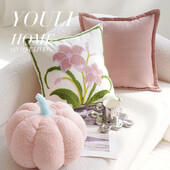 45x45CM Nordic Jednostavna navlaka za jastuk Jednostavna jastučnica s ružičastim ljiljanom Ukrasna jastučnica za struk Kućna ukrasna jastučnica