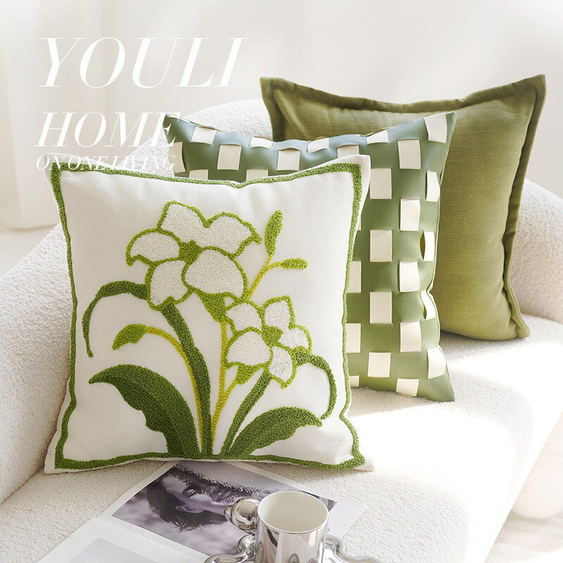 45x45CM Nordic Jednostavna navlaka za jastuk Jednostavna jastučnica s ružičastim ljiljanom Ukrasna jastučnica za struk Kućna ukrasna jastučnica