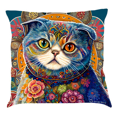 Nordijski stil uljane slike Paun Jastučnica 45x45 cm Pamučno laneno jastučnica za kauč, Jastučnica za uređenje doma