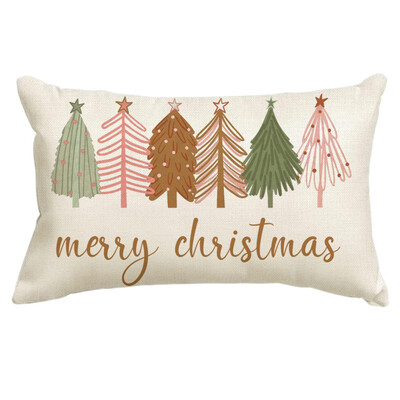 30*50CM Božićne navlake za jastuke Lanene Snjegovići Medenjaci Jastučnice 2025 Božićna jastučnica za kauč fotelja krevet auto