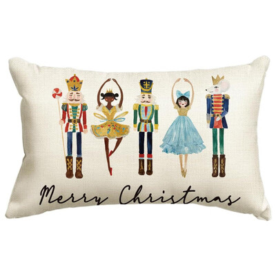 30*50CM Božićne navlake za jastuke Lanene Snjegovići Medenjaci Jastučnice 2025 Božićna jastučnica za kauč fotelja krevet auto