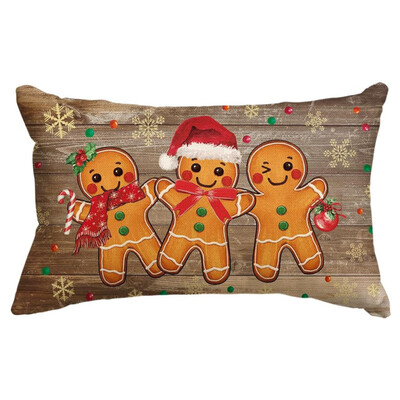 30*50CM Božićne navlake za jastuke Lanene Snjegovići Medenjaci Jastučnice 2025 Božićna jastučnica za kauč fotelja krevet auto
