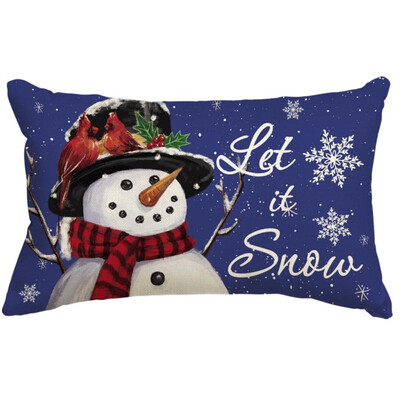 30*50CM Božićne navlake za jastuke Lanene Snjegovići Medenjaci Jastučnice 2025 Božićna jastučnica za kauč fotelja krevet auto