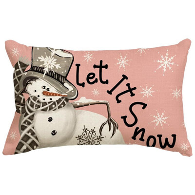 30*50CM Božićne navlake za jastuke Lanene Snjegovići Medenjaci Jastučnice 2025 Božićna jastučnica za kauč fotelja krevet auto