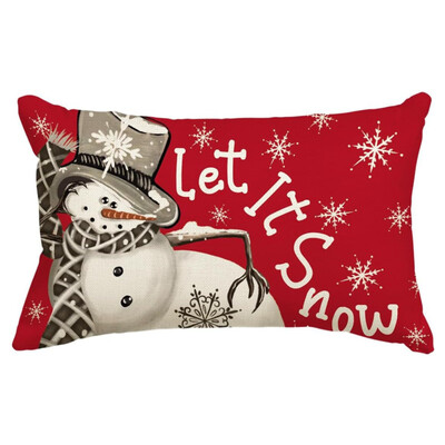 30*50CM Božićne navlake za jastuke Lanene Snjegovići Medenjaci Jastučnice 2025 Božićna jastučnica za kauč fotelja krevet auto