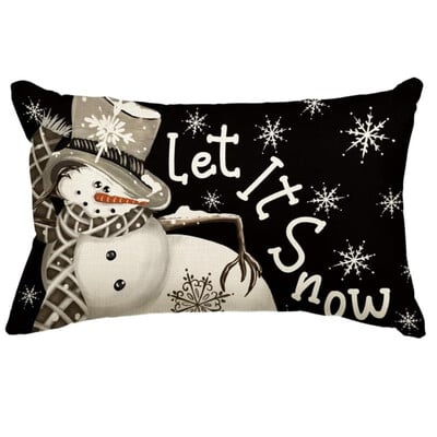30*50CM Božićne navlake za jastuke Lanene Snjegovići Medenjaci Jastučnice 2025 Božićna jastučnica za kauč fotelja krevet auto