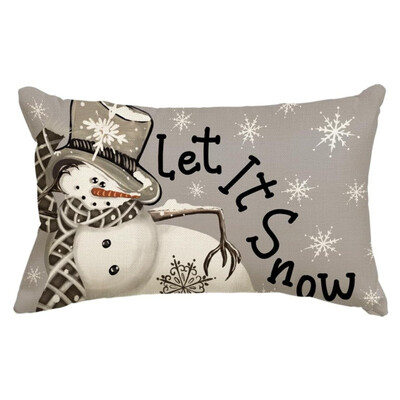 30*50CM Božićne navlake za jastuke Lanene Snjegovići Medenjaci Jastučnice 2025 Božićna jastučnica za kauč fotelja krevet auto