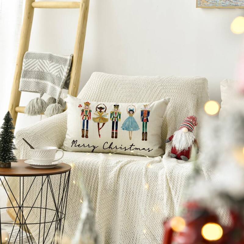 30*50CM Božićne navlake za jastuke Lanene Snjegovići Medenjaci Jastučnice 2025 Božićna jastučnica za kauč fotelja krevet auto