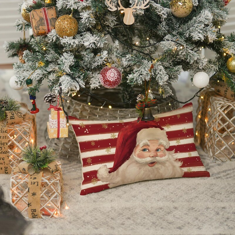 30*50CM Božićne navlake za jastuke Lanene Snjegovići Medenjaci Jastučnice 2025 Božićna jastučnica za kauč fotelja krevet auto