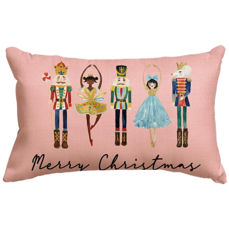 30*50CM Božićne navlake za jastuke Lanene Snjegovići Medenjaci Jastučnice 2025 Božićna jastučnica za kauč fotelja krevet auto