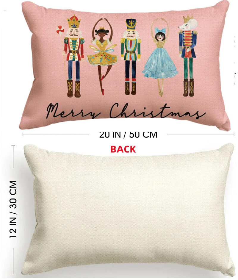 30*50CM Božićne navlake za jastuke Lanene Snjegovići Medenjaci Jastučnice 2025 Božićna jastučnica za kauč fotelja krevet auto