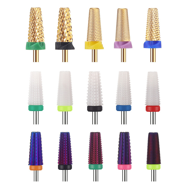 Burghiu pentru unghii din carbură de tungsten 5 în 1 Burghie electrice pentru manichiură pentru mașină de frezat Pile de unghii Pedichiură Nail Art