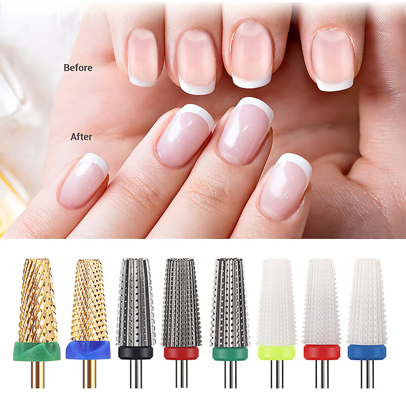 Burghiu pentru unghii din carbură de tungsten 5 în 1 Burghie electrice pentru manichiură pentru mașină de frezat Pile de unghii Pedichiură Nail Art