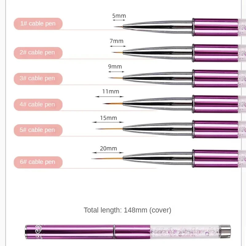 1 KOM Nail Art Kist Line Painting Pen Gel UV manikura Alati Četke Nail Art Liner Kist Gel Nail Kist Kist za lakiranje Crtanje
