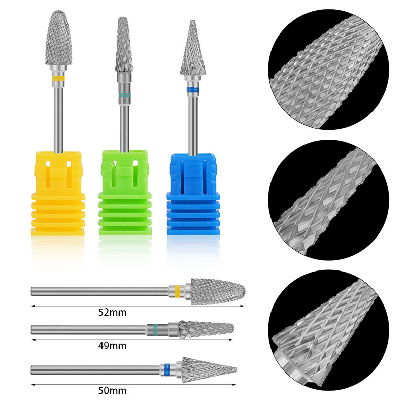3/32'' svrdla za nokte od volframovog čelika 1 kom zamjenske glave za brušenje Dodatak za poliranje manikure prijenosni alati za uljepšavanje noktiju