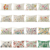 Téglalap ágyéki párnahuzat 30x50cm virágos növény nyomtatott párnahuzat Kanapé szék autós párnahuzatok cojines decorativos para sofá