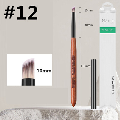 Körömdíszítő ecsetek készlet 12 db Körömbélelő Ecset Körömfestő Toll Akril UV Gél ecsetek Crystal Ombre Manikűr Spatula Poly eszköz