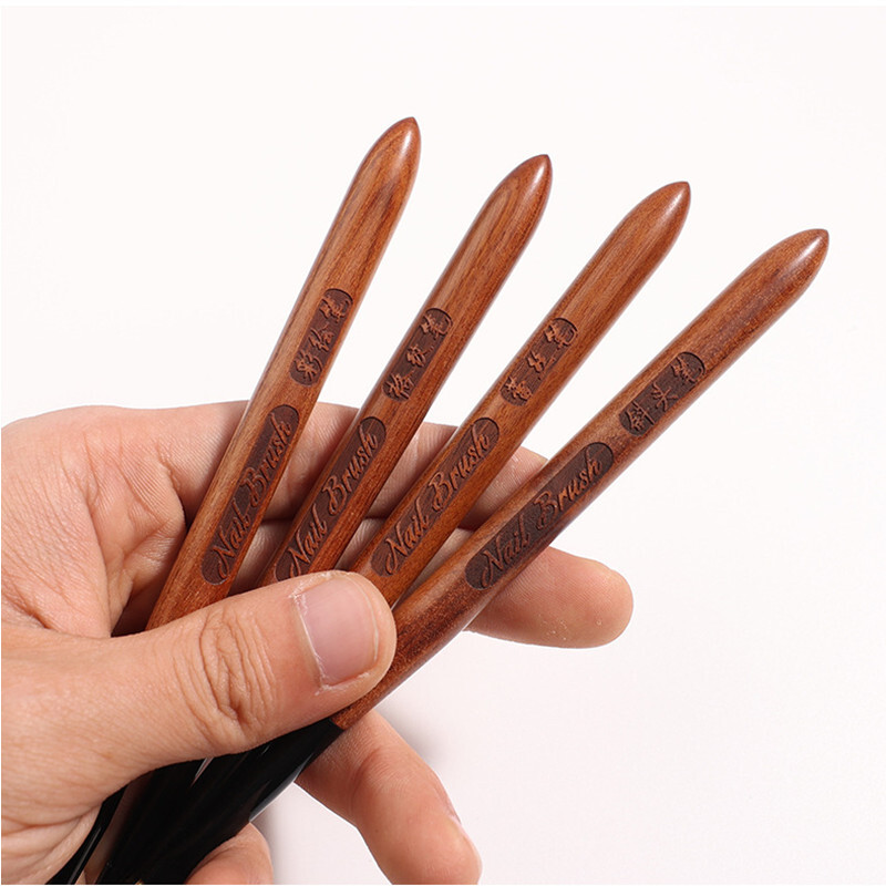 Körömdíszítő ecsetek készlet 12 db Körömbélelő Ecset Körömfestő Toll Akril UV Gél ecsetek Crystal Ombre Manikűr Spatula Poly eszköz