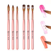 Akrilna četkica za nokte Veličina 16/18/22 mm Akrilna četkica za nanošenje noktiju Olovka Ružičasta ručka Profesionalna nadogradnja u prahu Carving