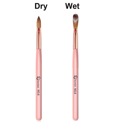 Akrilna četkica za nokte Veličina 16/18/22 mm Akrilna četkica za nanošenje noktiju Olovka Ružičasta ručka Profesionalna nadogradnja u prahu Carving