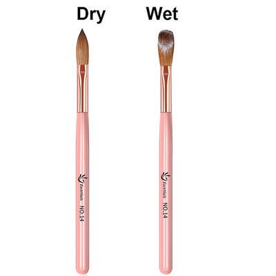 Akrilna četkica za nokte Veličina 16/18/22 mm Akrilna četkica za nanošenje noktiju Olovka Ružičasta ručka Profesionalna nadogradnja u prahu Carving