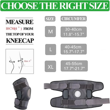 1 бр. Шарнирна наколенка Гел за опора на коляното Патела Подложка за коляно Защитна каишка с двустранен стабилизатор Разкъсване на менискуса Артрит