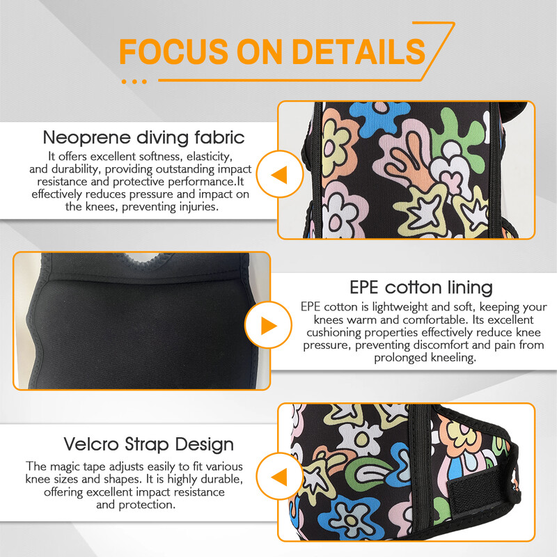 1 par višenamjenskih vodootpornih vrtlarskih jastučića za koljena - uniseks, neoprenski materijal, neklizajuće podesive trake, udoban EPE