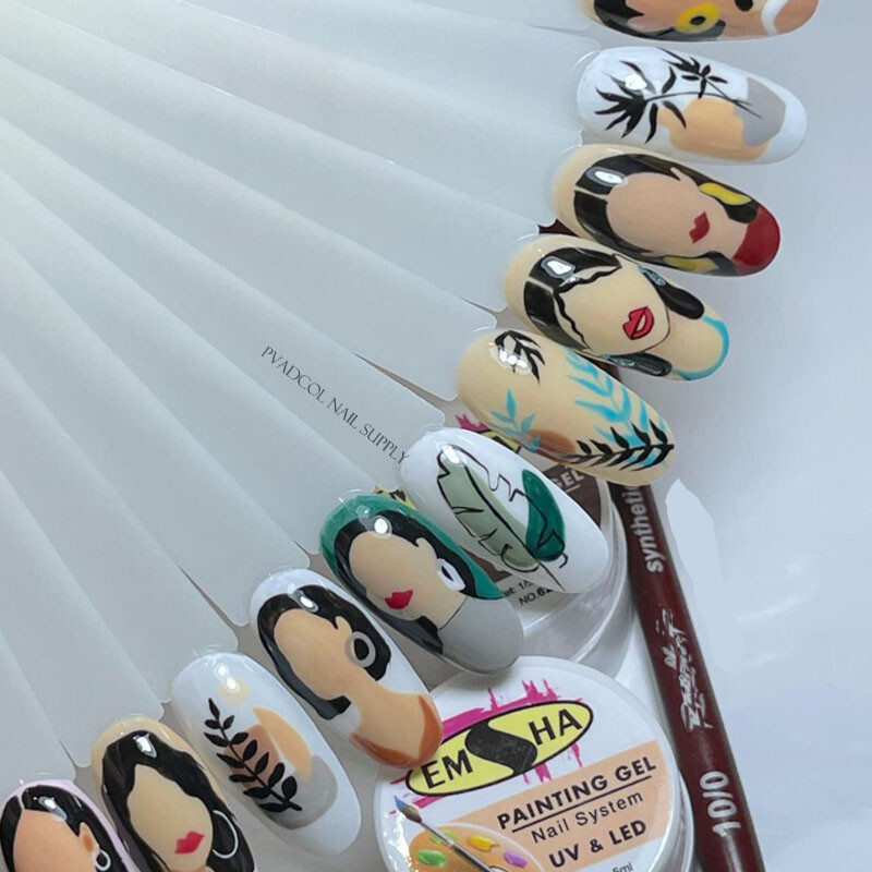 Kolinsky Sable Finest Premium Nail Art hosszú csíkos béléskefe fa nyelű akril körmök eszközzel