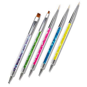 5 τμχ Nails Art Dotting Pen Nails Brushes for Nails Art Αξεσουάρ Εργαλεία κιτ Προμήθειες νυχιών για επαγγελματίες Σετ μανικιούρ