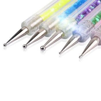 5 τμχ Nails Art Dotting Pen Nails Brushes for Nails Art Αξεσουάρ Εργαλεία κιτ Προμήθειες νυχιών για επαγγελματίες Σετ μανικιούρ