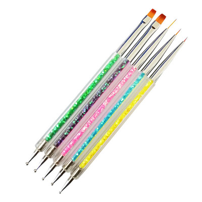 5Pcs Nails Art Dotting Pen Kistovi za Nails Art Dodaci Setovi Alata Pribor za nokte za profesionalce Set za manikuru