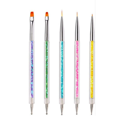5Pcs Nails Art Dotting Pen Kistovi za Nails Art Dodaci Setovi Alata Pribor za nokte za profesionalce Set za manikuru