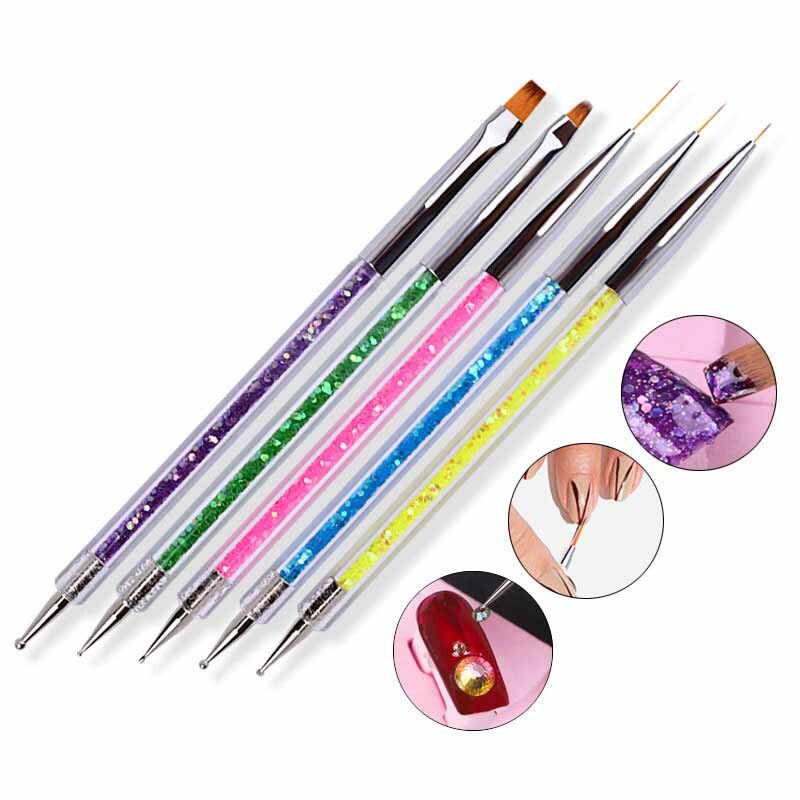 5Pcs Nails Art Dotting Pen Kistovi za Nails Art Dodaci Setovi Alata Pribor za nokte za profesionalce Set za manikuru