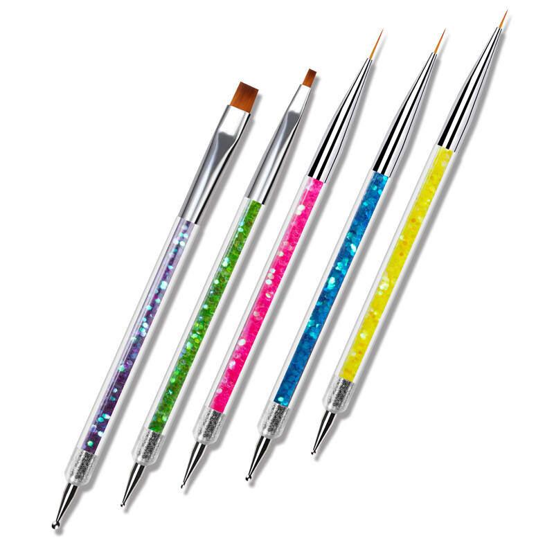 5Pcs Nails Art Dotting Pen Kistovi za Nails Art Dodaci Setovi Alata Pribor za nokte za profesionalce Set za manikuru