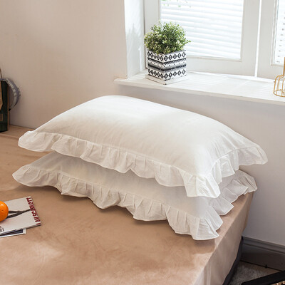 2Pcs 48x74cm Isprana pamučna jastučnica Kućna posteljina Super mekana karirana jastučnica Naborana jastučnica Dekoracija spavaonice za djevojačku sobu