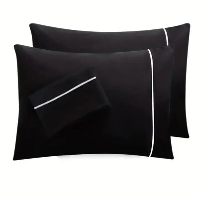 Set de fete de pernă periate pentru o singură persoană, student din desene animate, în perechi