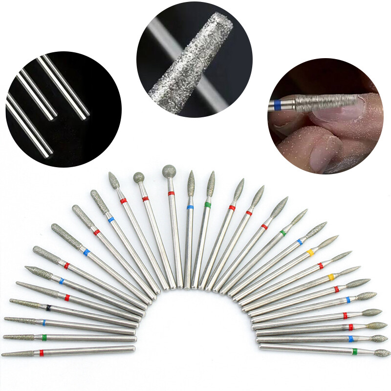 7 vnt./komplektas volframo karbido grąžtai deimantiniai frezavimo pjovikliai Profesionalūs elektriniai sidabriniai nagų grąžtai pedikiūro manikiūro įrankis