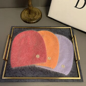 2024 New Fashion μονόχρωμο χειμερινό καπέλο από γούνα κουνελιού για γυναικεία μακρυμάλλη Ζεστό καπέλο απλό υψηλής ποιότητας Soft Spring Beanies Χονδρική