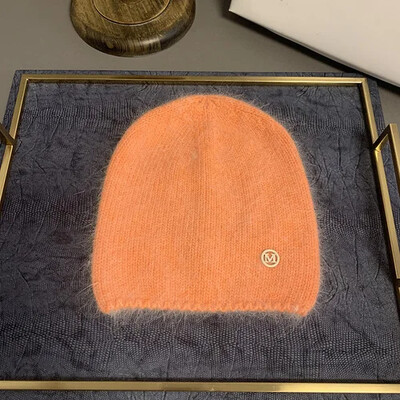 2024 New Fashion μονόχρωμο χειμερινό καπέλο από γούνα κουνελιού για γυναικεία μακρυμάλλη Ζεστό καπέλο απλό υψηλής ποιότητας Soft Spring Beanies Χονδρική