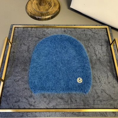 2024 New Fashion μονόχρωμο χειμερινό καπέλο από γούνα κουνελιού για γυναικεία μακρυμάλλη Ζεστό καπέλο απλό υψηλής ποιότητας Soft Spring Beanies Χονδρική