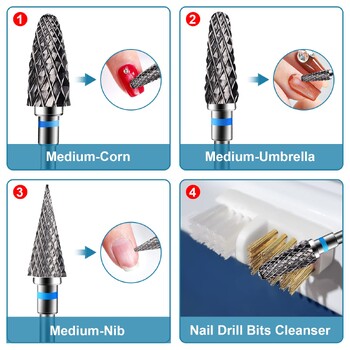 1 бр. Карбидна бормашина за нокти Въртяща се електрическа фреза (3/32\