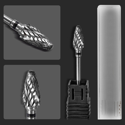 1 buc din carbură de găurit pentru unghii freză electrică cu rotire (3/32") pentru gel pentru manichiură pentru îndepărtarea ojeiului Instrument pentru pile de unghii din oțel tungsten