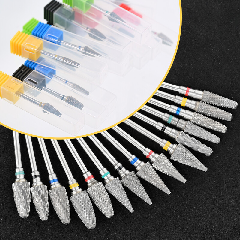 1 buc din carbură de găurit pentru unghii freză electrică cu rotire (3/32") pentru gel pentru manichiură pentru îndepărtarea ojeiului Instrument pentru pile de unghii din oțel tungsten